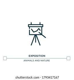 exposition vector line icon. Simple element illustration. exposition outline icon from dog training pictograms concept. Can be used for web and mobile
