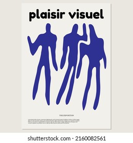The exposition. Visual pleasure. Vector hand drawn minimalistic placard with illustration. Creative abstract artwork  . Template for card, poster, banner, print for t-shirt, brochure.