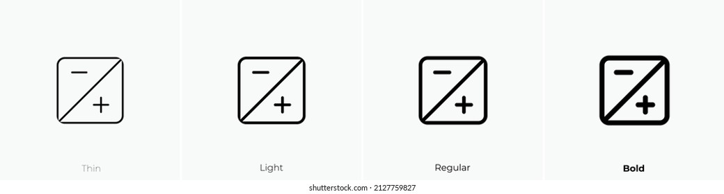 exposure alt icon. Thin, Light Regular And Bold style design isolated on white background