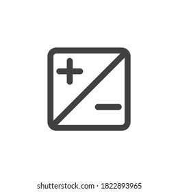 Exposure up and down line icon. Plus and minus linear style sign for mobile concept and web design. Exposure button outline vector icon. Symbol, logo illustration. Vector graphics