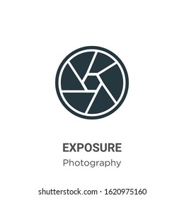 Exposure glyph icon vector on white background. Flat vector exposure icon symbol sign from modern photography collection for mobile concept and web apps design.