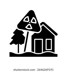 Exposure glyph, mini illustration icon. use for modern concept, print, UI, UX kit, web and app development. Vector related to risk management, business, finance.
