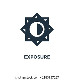 Exposure icon. Black filled vector illustration. Exposure symbol on white background. Can be used in web and mobile.
