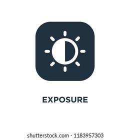 Exposure icon. Black filled vector illustration. Exposure symbol on white background. Can be used in web and mobile.