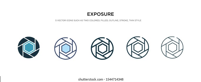 exposure icon in different style vector illustration. two colored and black exposure vector icons designed in filled, outline, line and stroke style can be used for web, mobile, ui