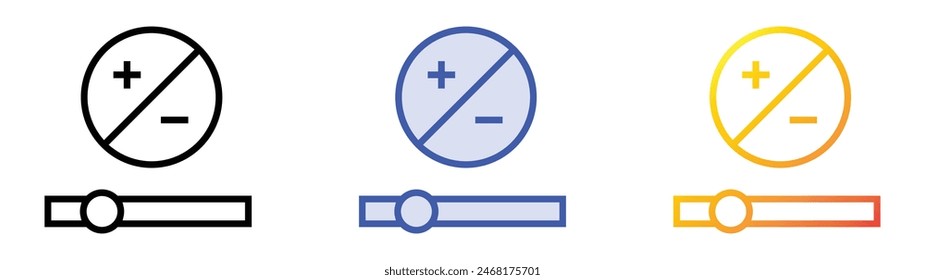 exposure icon. Linear, Blue Fill and Gradient Style Design Isolated On White Background