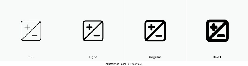 exposure icon. Thin, Light Regular And Bold style design isolated on white background
