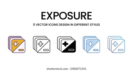 Exposure Icons different style vector stock illustration