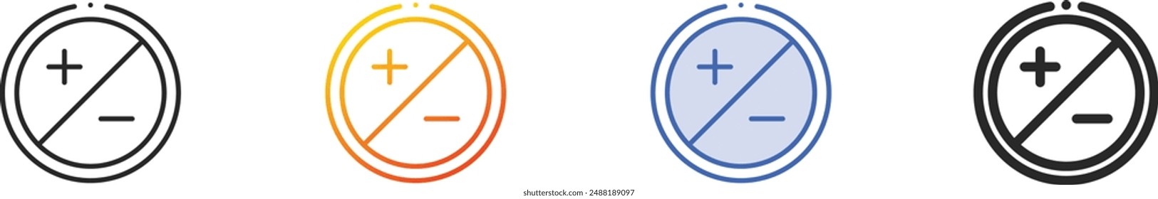 exposure icon.Thin Linear, Gradient, Blue Stroke and bold Style Design Isolated On White Background