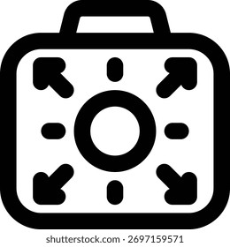 Belichtung, Beleuchtung, Kamera-Umrisssymbol