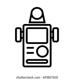 Exposure meter black & white outline icon