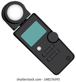 Exposure meter - a device for measuring the brightness. Vector illustration.