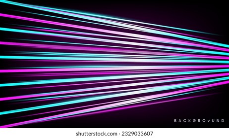 Exposure to the movement of street lights at night. Light speed effect on black background. Vehicle technology and concept