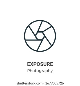 Exposure outline vector icon. Thin line black exposure icon, flat vector simple element illustration from editable photography concept isolated stroke on white background