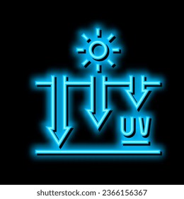 exposición de la piel a los rayos uv proceso de curtido de neón de la luz vector. exposición de la piel a la ilustración del proceso de curtido de rayos uv