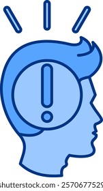 Exposure therapy Icon - Lineal Blue Style - Social Anxiety Theme