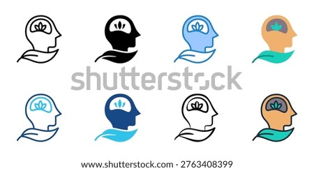 Exposure therapy icons set multiple style collection. Editable stroke 

