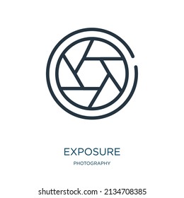 exposure thin line icon. photography, digital linear icons from photography concept isolated outline sign. Vector illustration symbol element for web design and apps.