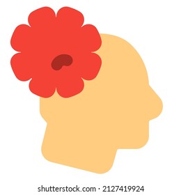 Exposure of virus in human brain isolated in a white background