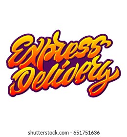 Expree Delivery. Premium handmade vector lettering and calligraphy phrase. Vector illustration.