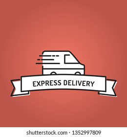 EXPREESS DELIVERY LINE ICON SET