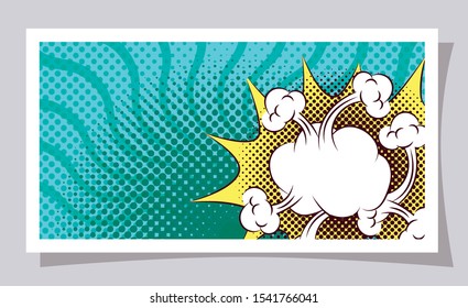 expresion cloud pop art style vector illustration design