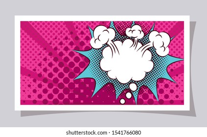 expresion cloud pop art style vector illustration design