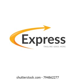 express arrow logo icon vector template