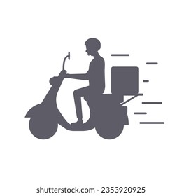 Express bike delivery scooter vector icon. Motorbike pizza fast food delivery free express shipment