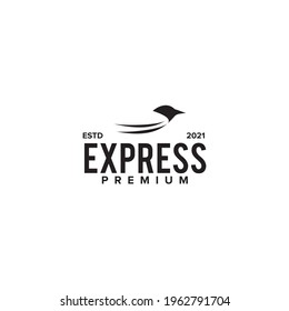 Express bird logo design vector template