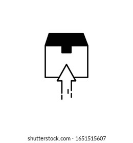 Icono de entrega de caja rápida ilustración de vector negro