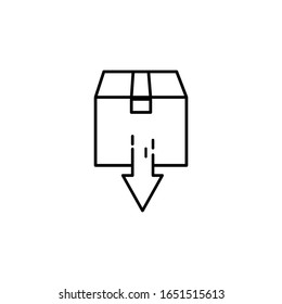 Icono de entrega de caja rápida ilustración de vector negro