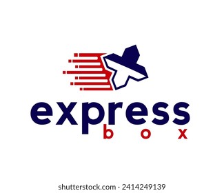 express box initials x logo design template