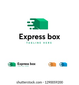 Express Box logo designs concept vector, Fast Delivery logo template vector