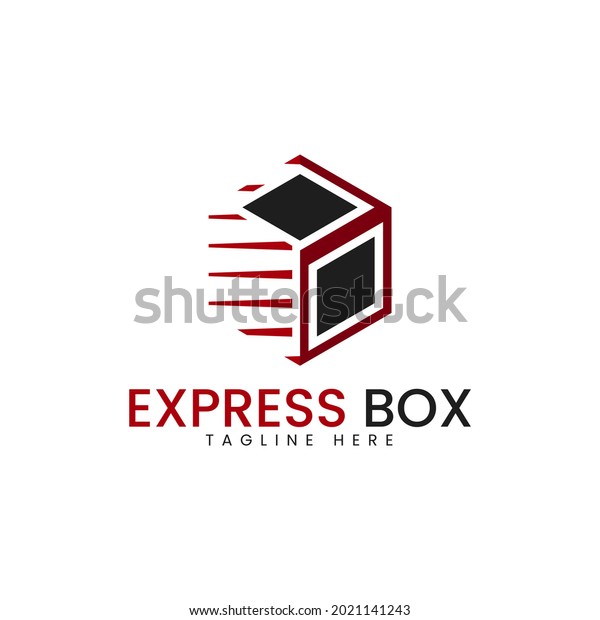 Express\
Box logo template. Fast Moving Box Logotype. Shipping and logistics\
and transportation service logo design\
concept.