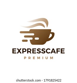 Express Cafe Coffee Quick Delivery Logo Vector Icon Illustration