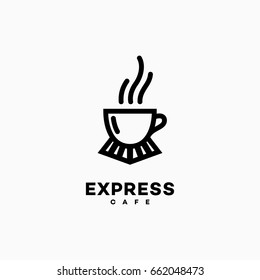 Diseño de plantilla de logotipo de café Express. Ilustración vectorial.