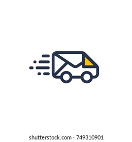 Express Car Email Delivery with Fast Moving Logo Vector Design
