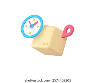 Express cargo delivery postal parcel service 3d icon realistic vector illustration. Speed fast free shopping order shipping logistic distribution commercial import export courier transportation