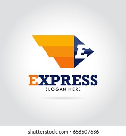 express cargo fast delivery modern concept logo vector illustration