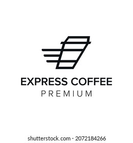 Express coffee logo icon vector template
