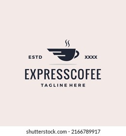 Express coffee shop logo design vector illustration