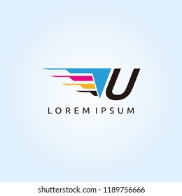 Express Color U Letter Logo