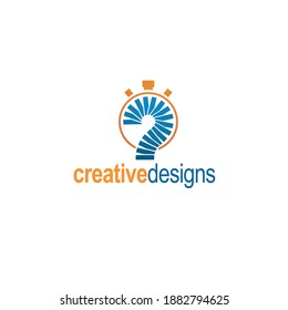 Express consultation logo design. Quick services, time management concept
