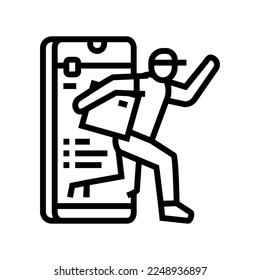 express courier app line icon vector. express courier app sign. isolated contour symbol black illustration