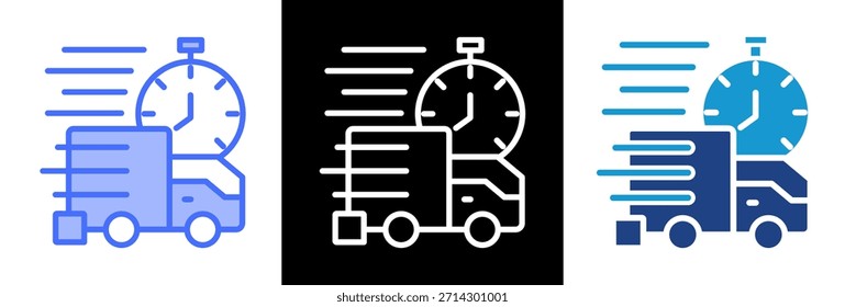 Ilustración vectorial de estilo triple Express Courier Icon