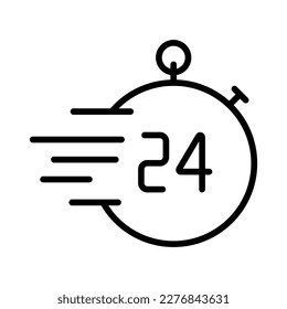 express delievery 24 outline vector icon. express delievery 24 stock vector icon for web, mobile app and ui design