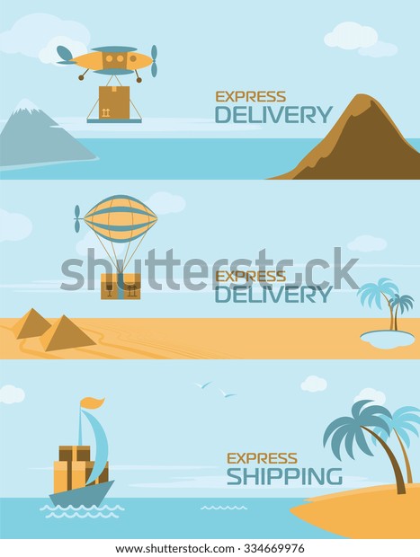 Express delivery\
anywhere in the world. Fast delivery vector banners for web sites\
or graphic printed\
material.
