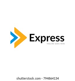 express delivery arrow logo icon vector template