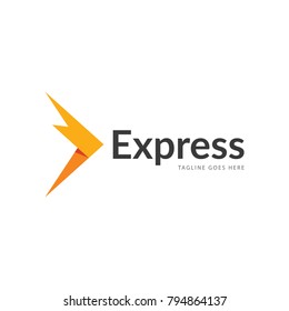 express delivery arrow logo icon vector template